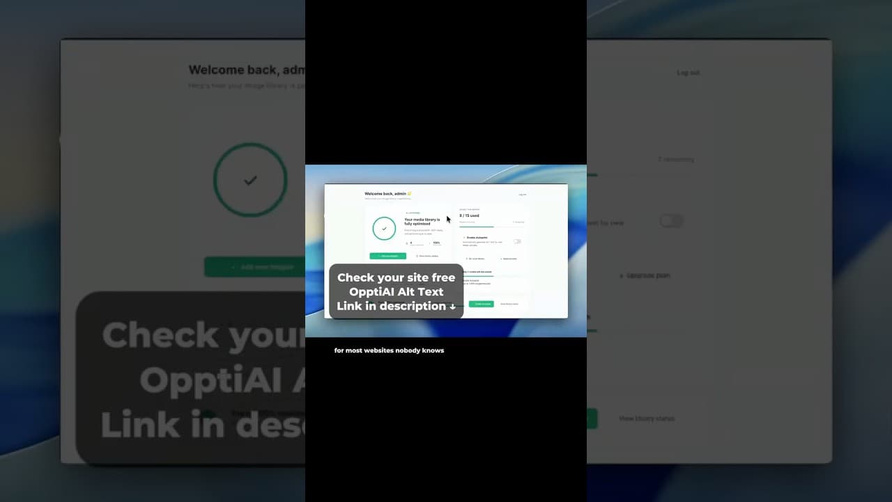 OpptiAI showing how missing alt text hurts WordPress SEO