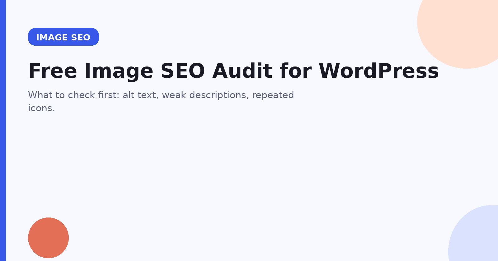 OpttiAI image SEO audit report for WordPress