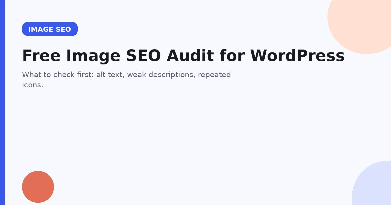 OpptiAI free image SEO audit report preview for WordPress alt text issues