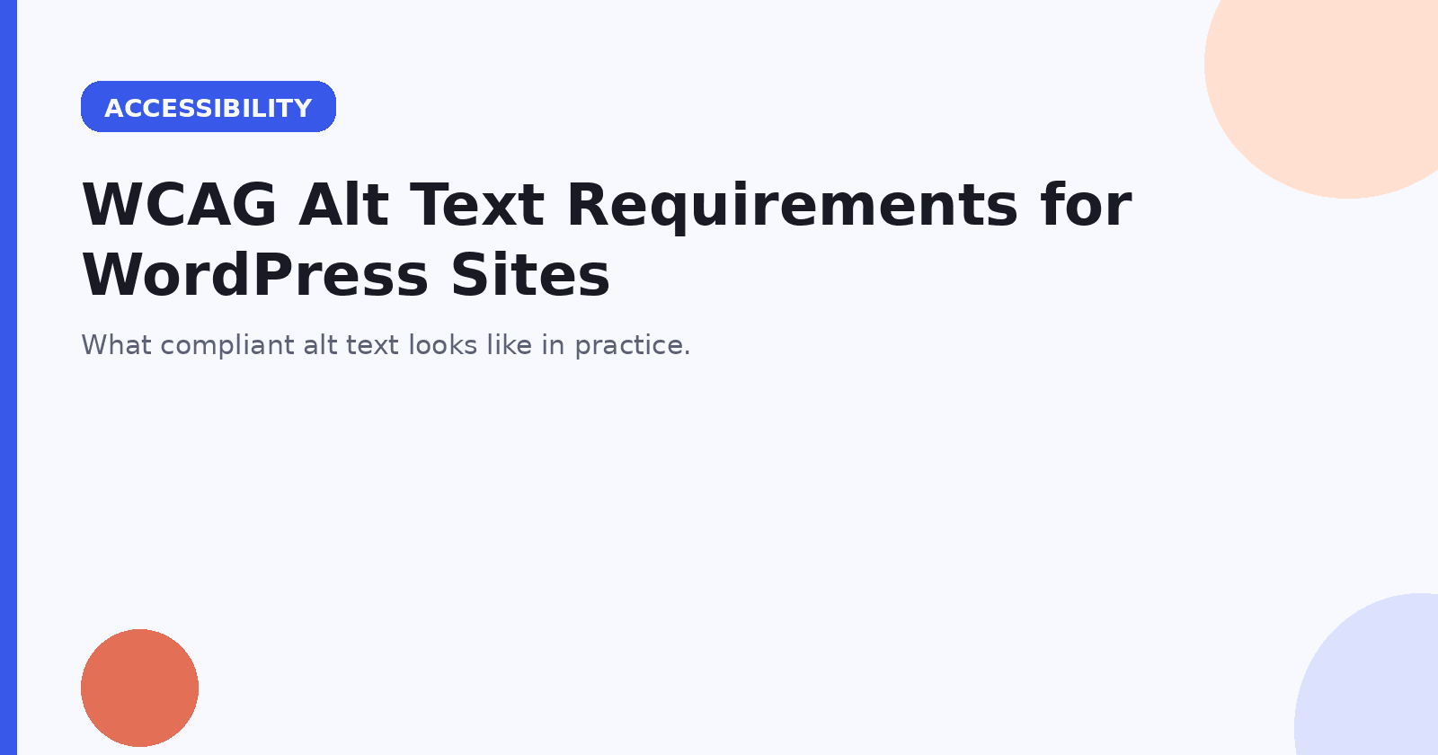 WCAG Alt Text Requirements for WordPress Sites