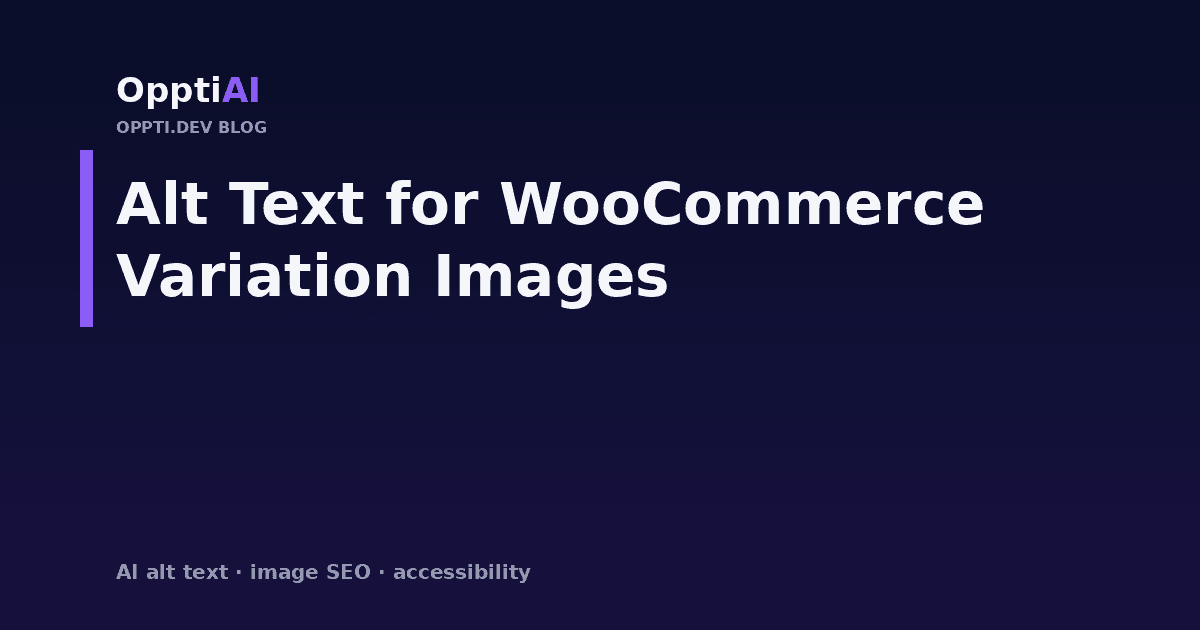 A WooCommerce variable product swapping variation images, each labelled with its own alt text