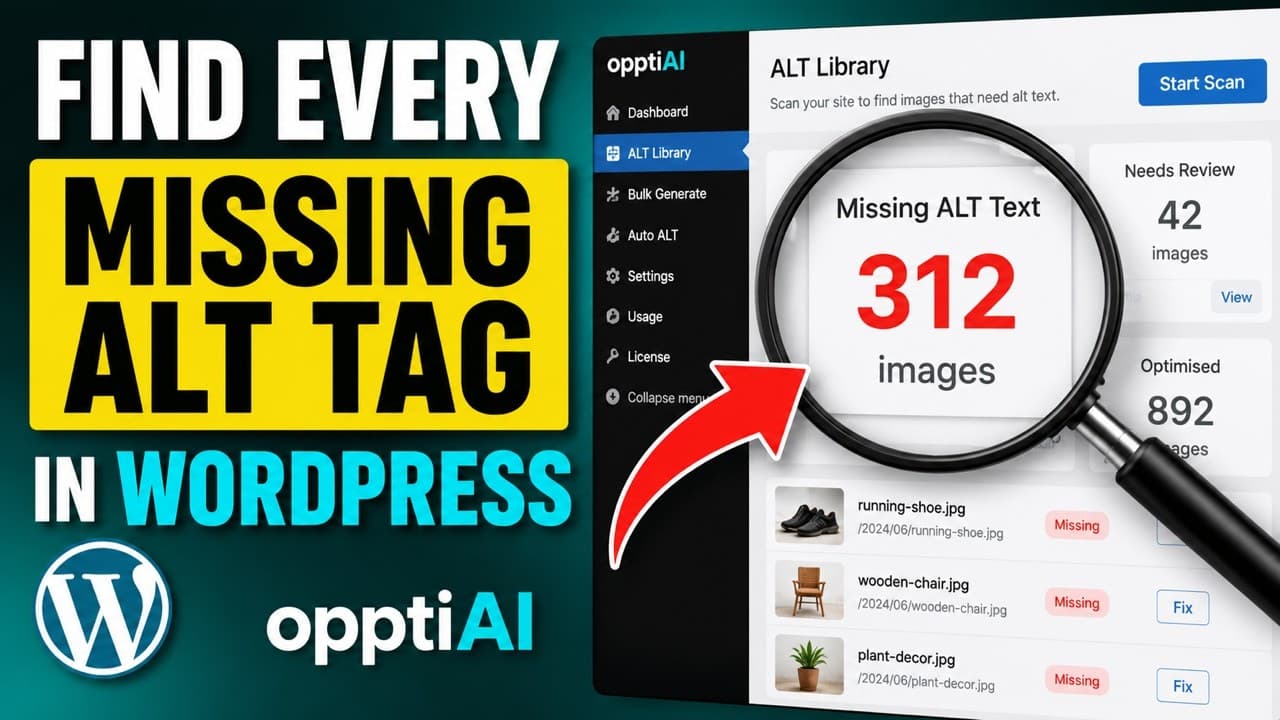 Scanning a WordPress media library to find every missing alt tag