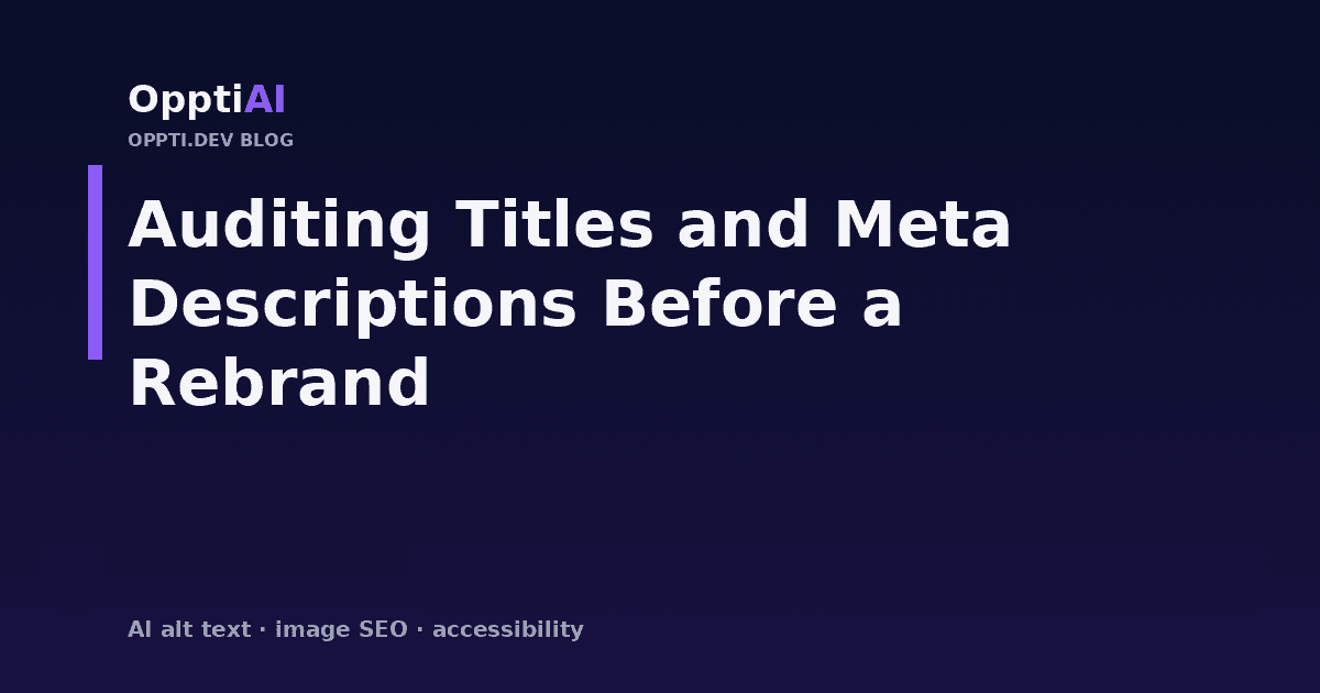 Before and after comparison of a WordPress site's title tags during a rebrand audit