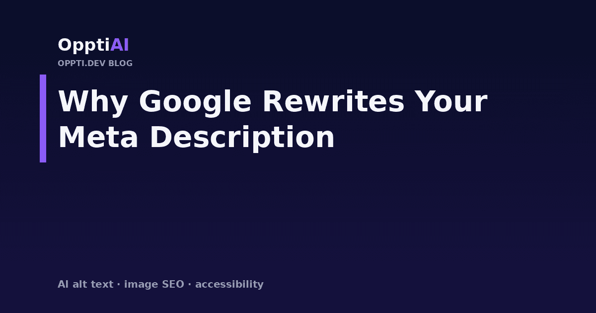 A Google search result showing a generated snippet that differs from the WordPress page's written meta description