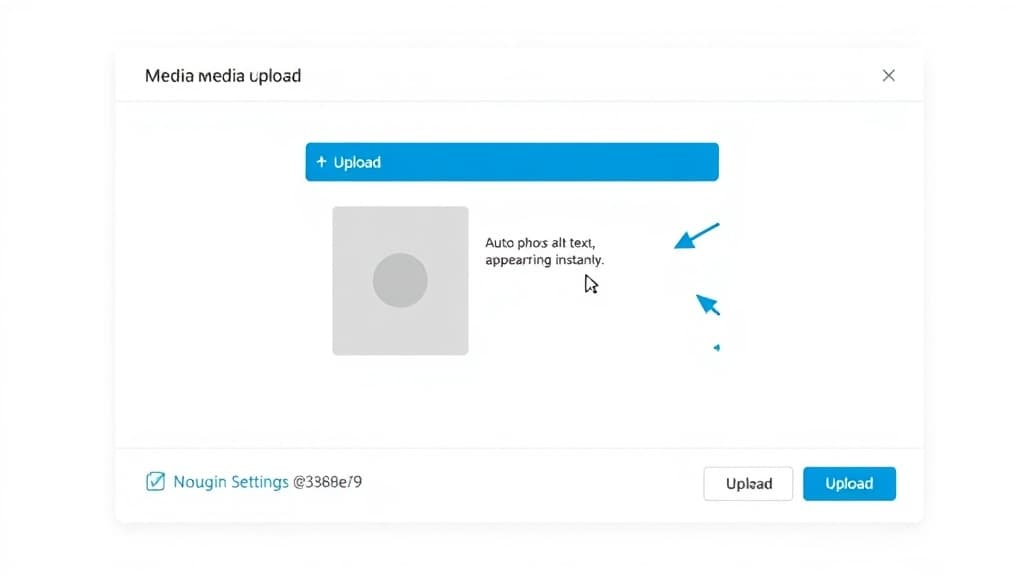 Illustration of auto-generating alt text on WordPress upload with review
